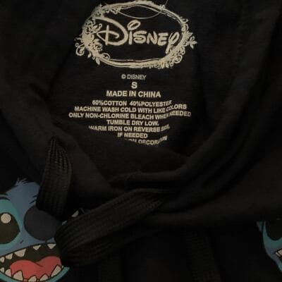 Womens Juniors Small Disney Stitch Graphic Hoodie Long Sleeve Sweatshirt - Thumbnail 4