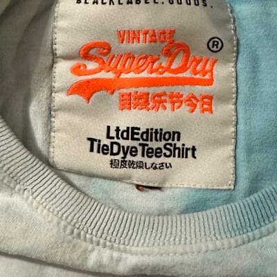 Mens Tie dye Superdry Surf Tee T-Shirt Large Blue - Thumbnail 5