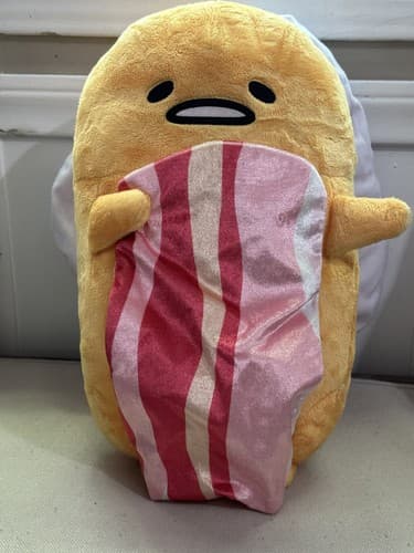 Gudetama the lazy egg Plush Doll big fluffy KAWAII SANRIO bacon Large 18”