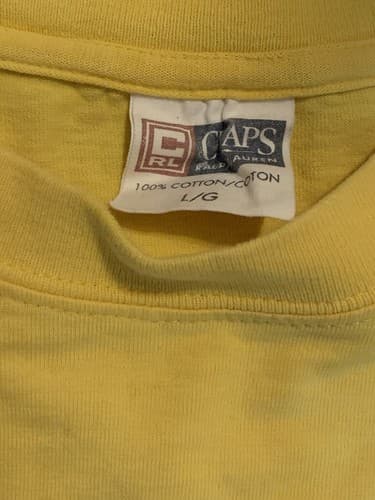 Vintage Chaps Ralph Lauren T Shirt Mens Large Yellow Short Sleeve Beach Tropical - Thumbnail 3