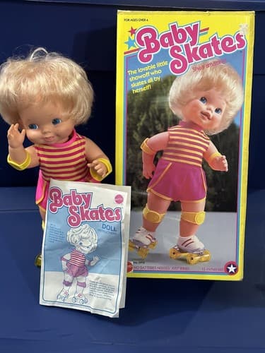 Vintage Doll Baby Skates 1982 Original Box 15" T Mattel Instructions - Thumbnail 2