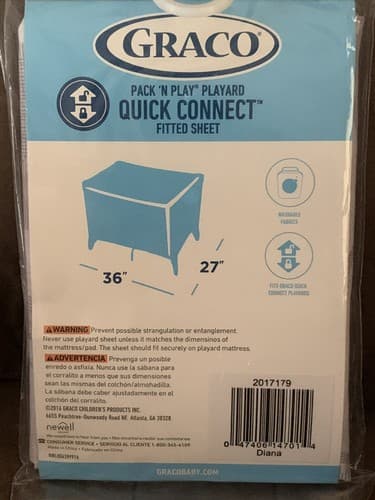 Graco Pack N Play Playard Quick Connect fitted sheet Diana Flowers Girl - Thumbnail 2