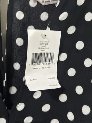 Kate Spade NY Lia Black White Polka Dot Capri Wide Sleeveless Jumpsuit 2 New! - Thumbnail 5