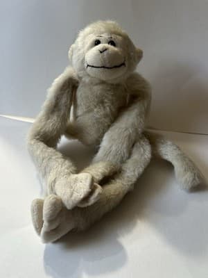 Fiesta Hanging Monkey Plush Stuffed Animal White Snow