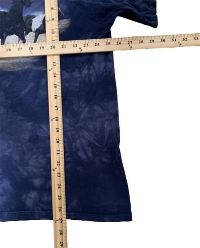 Vintage 90s The Mountain Tie Dye Wild Horses Running T Shirt Blue Sz XL USA - Thumbnail 8