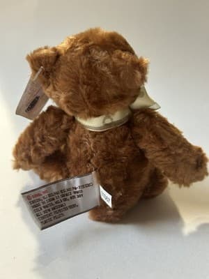 GUND Mini GRAYSON 15294 Stuffed Brown Bear w Bow- 5.5" Movable Joints W Tag - Thumbnail 3