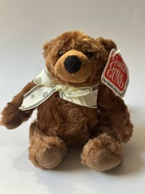 GUND Mini GRAYSON 15294 Stuffed Brown Bear w Bow- 5.5" Movable Joints W Tag