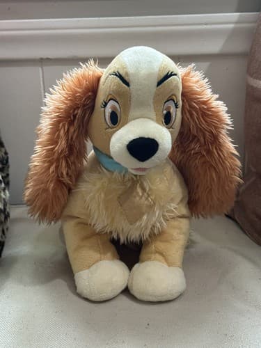 Disney Store Lady & the Tramp Plush 12" Authentic Patch Stuffed Animal Toy Clean