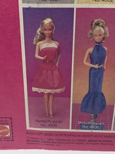 BARBIE DOLL 1983 VINTAGE FASHION FUN PERFECTLY PINK 4805 Sealed - Thumbnail 3
