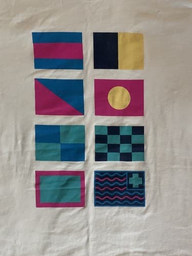Pink Dolphin Men's Nautical Flags Tee T-Shirt White Graphic Small - Thumbnail 4