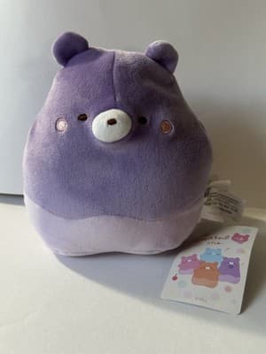 Plumpy Purple Bear 6” Plush Powa Yell Stuffed Toy Doll Japan NWT - Thumbnail 2