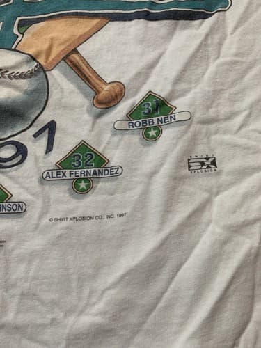 Vintage Florida Marlins 1997 NL Champions Graphic T-Shirt Size XL Graphic - Thumbnail 5