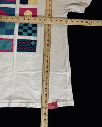 Pink Dolphin Men's Nautical Flags Tee T-Shirt White Graphic Small - Thumbnail 2