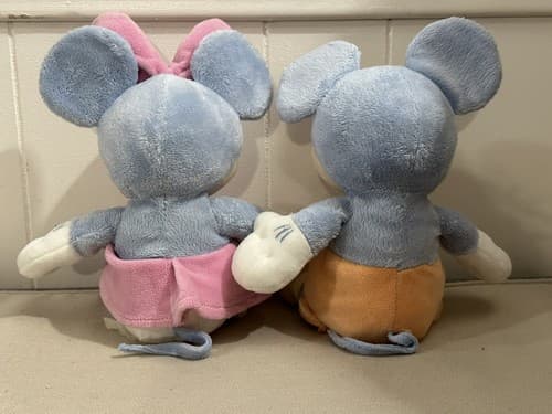 Disney Store Exclusive Mickey & Minnie Mouse Multicolor Pastel Plush 12” Set - Thumbnail 3
