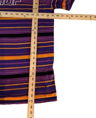 Y2K Huf Striped Multi-Color Mens Large Embroidered Multicolor T-Shirt Purple - Thumbnail 4