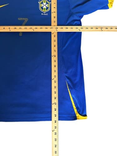 NIKE FitDry Men's Brasil CBF Match BLUE Soccer Jersey Mens Size XL #7 Futbol - Thumbnail 3