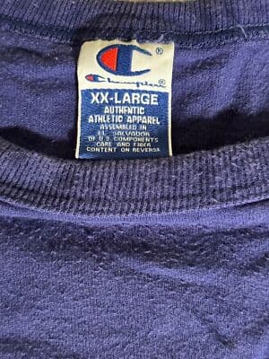Vintage 90s Basic Blue Champion Script Logo T Shirt Mens Size XXL basic crewneck - Thumbnail 4
