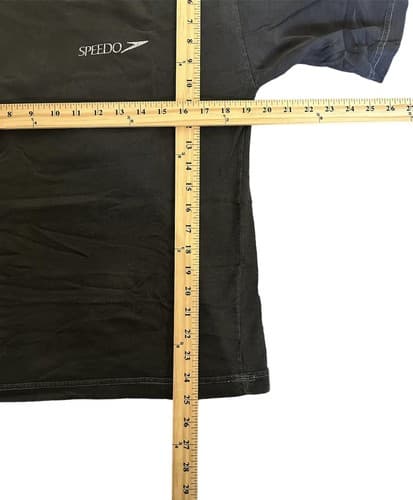 VTG Speedo T Shirt Mens Medium Short Sleeve 90s Y2k Logo Graphic Faded Black - Thumbnail 3