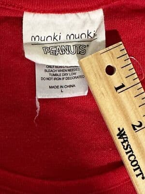 Peanuts Snoopy Munki Munki Nightgown Nightshirt Christmas Red Womens Large - Thumbnail 4