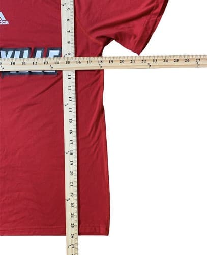 ADIDAS LOUISVILLE CARDINALS MENS Medium RED CLIMALite Ultimate Tee Logo - Thumbnail 4