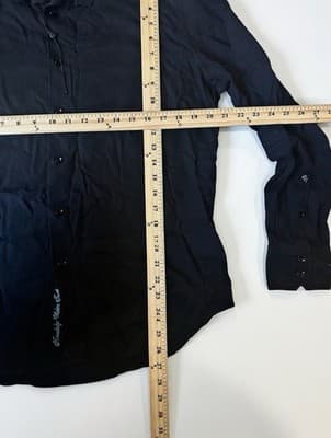 Robert Graham Classic Fit M Dress Shirt Solid Black - Thumbnail 4