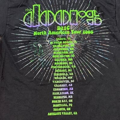 2005 THE DOORS 21st CENTURY OFFICIAL BAND CONCERT MUSIC T-SHIRT SMALL - Thumbnail 4