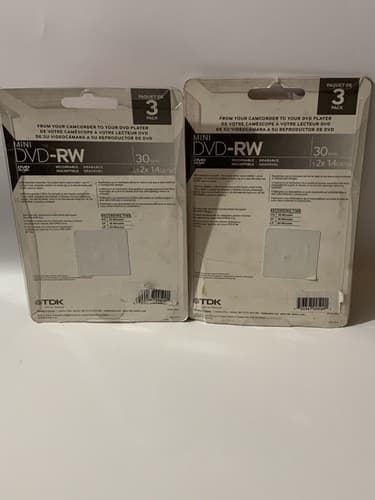 (3) TDK Mini DVD-RW Camcorder Computer 30 Min Rewritable DVD Disk 3 Packs New - Thumbnail 5