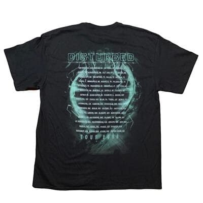 Disturbed Men's 2019 Evolution Tour T-Shirt Size XL Gas Mask - Thumbnail 4