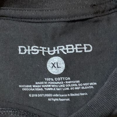 Disturbed Men's 2019 Evolution Tour T-Shirt Size XL Gas Mask - Thumbnail 5