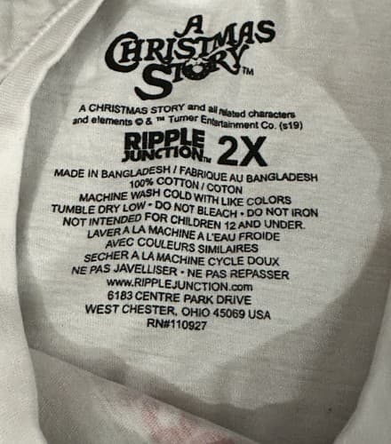 A CHRISTMAS STORY Graphic T-shirt Ralphie You'll Shoot Your Eye Out Sz 2XL - Thumbnail 3