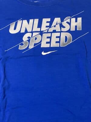 Nike Small Unleash Speed Swoosh Mens T-Shirt Blue Silver Graphic - Thumbnail 2