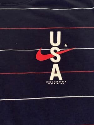 Mens Nike Olympic T-Shirt Striped Small embroidered USA - Thumbnail 2