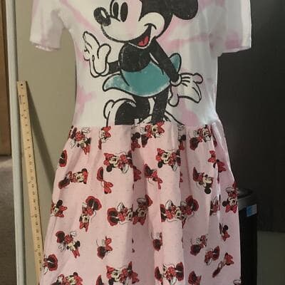 Upcycled Minnie Mouse Dress Adult Womens medium Handmade - Thumbnail 2