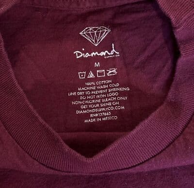 Mens medium Diamond Supply T-Shirt Burgandy white - Thumbnail 5