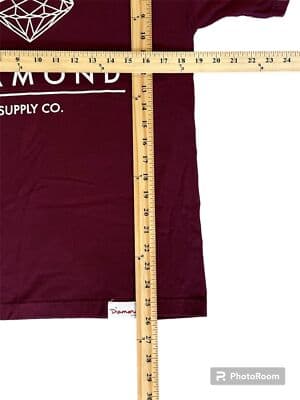 Mens medium Diamond Supply T-Shirt Burgandy white - Thumbnail 2