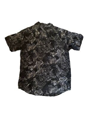 Mens Elite Light weight Silk Button up Dress Shirt t-shirt Black white grey Med - Thumbnail 2