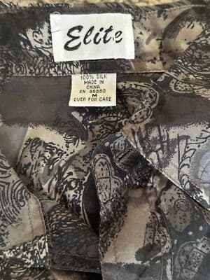 Mens Elite Light weight Silk Button up Dress Shirt t-shirt Black white grey Med - Thumbnail 4