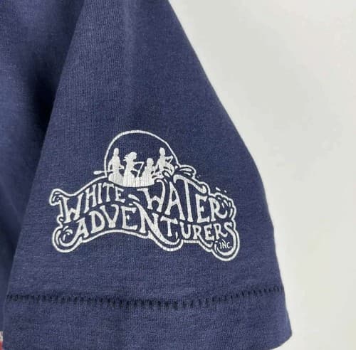 Vintage 90s Paddle or Die Skull Faded T Shirt Large Single Stitch Cheat River - Thumbnail 3