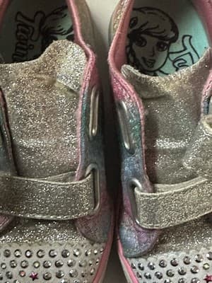 Skechers Twinkle Toes Light Up Girls Shoes Size 10 Rainbow Sequins - Thumbnail 8