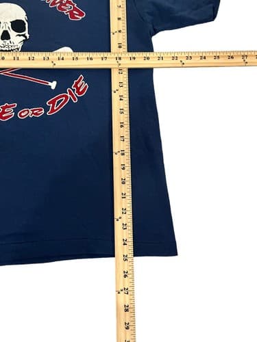 Vintage 90s Paddle or Die Skull Faded T Shirt Large Single Stitch Cheat River - Thumbnail 6