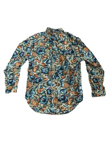 Tommy Hilfiger Hawaiian Tropical Shirt Buttoned Long Sleeve Mens Medium Vtg - Thumbnail 3