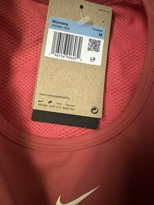 New NIKE PRO Dri-FIT Cropped Women's Medium Training Top Sports Bra Coral NWT - Thumbnail 3