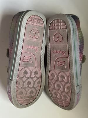 Skechers Twinkle Toes Light Up Girls Shoes Size 10 Rainbow Sequins - Thumbnail 6