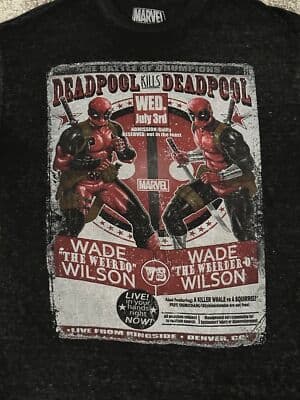 Marvel Deadpool Soft Poster Graphic Mens T-Shirt Large - Thumbnail 2