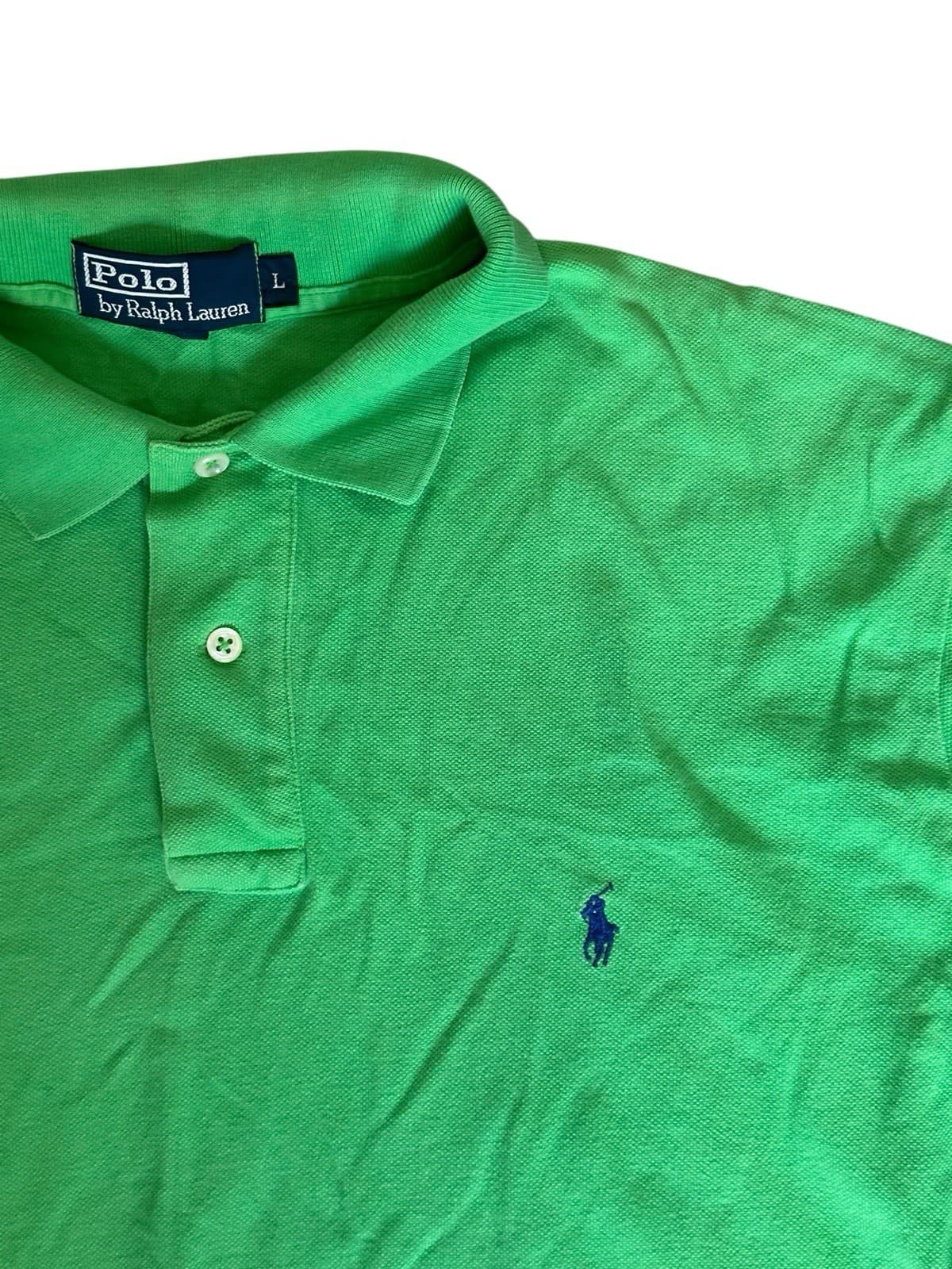 POLO by RALPH LAUREN Classic Polo Shirt w Small Pony Logo in Green Sz Large L - Thumbnail 2