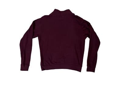 VICTORIA SECRET PINK 1/4 Zip Womens Pullover Sweatshirt Small Maroon Dot Logo - Thumbnail 2