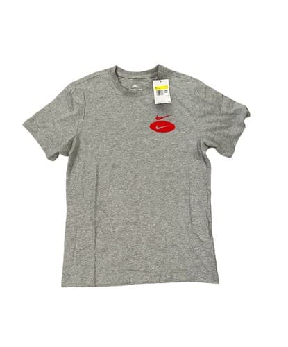 Men’s Nike Sportswear Swoosh League Crew Neck T-Shirt Grey Red Size Small New