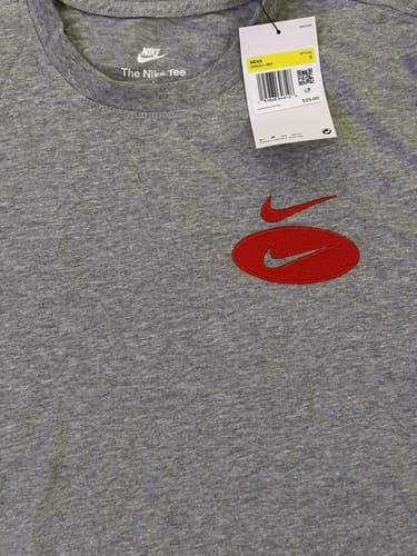 Men’s Nike Sportswear Swoosh League Crew Neck T-Shirt Grey Red Size Small New - Thumbnail 3
