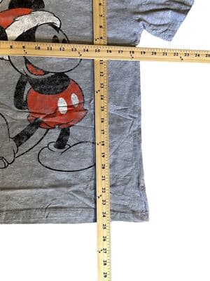 Disney Distressed Two Sided Micky Mouse Santa Christmas T-Shirt Gray Mens Small - Thumbnail 6