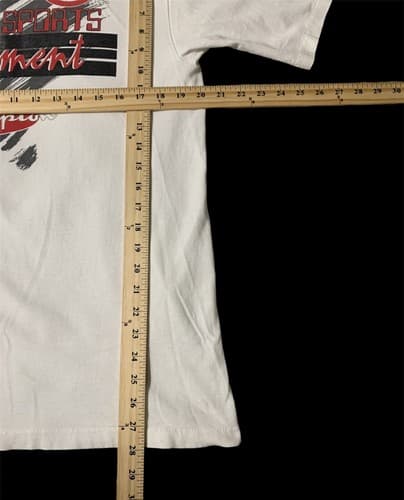 Vintage 90s Champion White Graphic T Shirt Size M Single Stitch Logo USA - Thumbnail 3